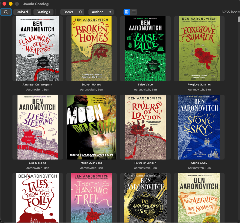 Jocala Catalog library grid