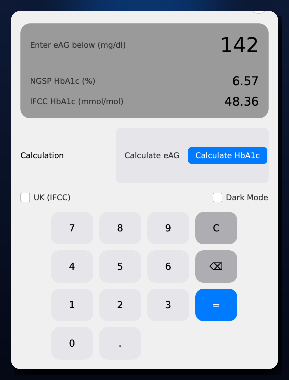 Glucocalc desktop application